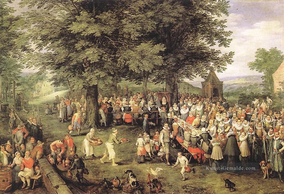 Wedding Banquet Flämisch Jan Brueghel der Ältere Ölgemälde